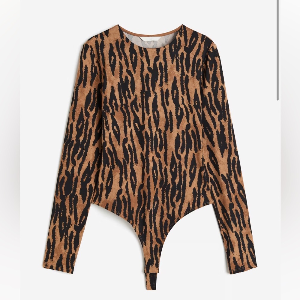 H&M leopard print bodysuit size small
